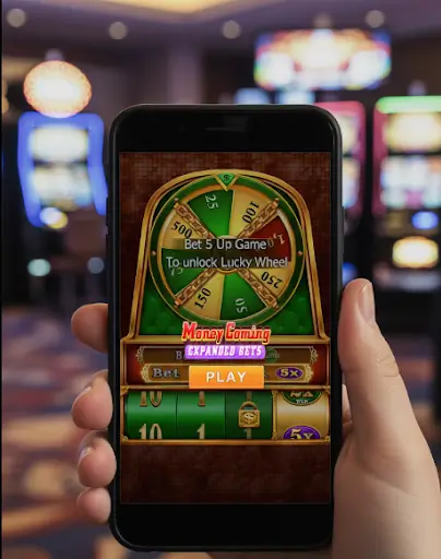 Playing Money Coming on a smartphone Playing Money Coming on a smartphone